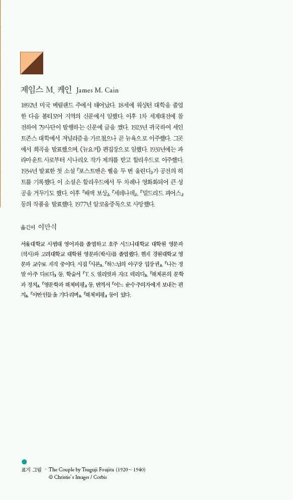 The Postman Always Rings Twice by James M. Cain | Korean Edition