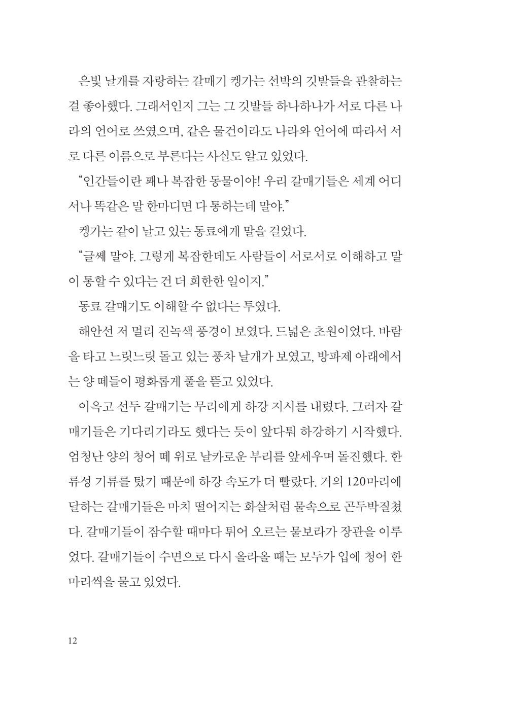 The Story Of A Seagull And The Cat Who Taught Her To Fly by Luis Sepulveda, Korean, 갈매기에게 나는 법을 가르쳐준 고양이
