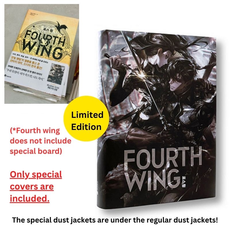 Fourth Wing, Iron Flame Part 1-2, Onyx Storm Part 1-2 (Korean Edition) Art Dust Jacket Limited