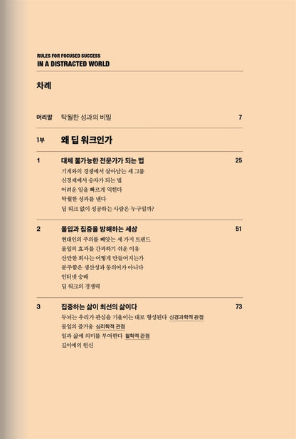 Deep Work Book by Cal Newport Korean Edition