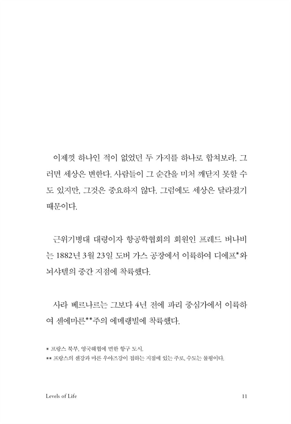 Levels of Life by Julian Barnes, Korean, 사랑은 그렇게 끝나지 않는다, 줄리언 반스