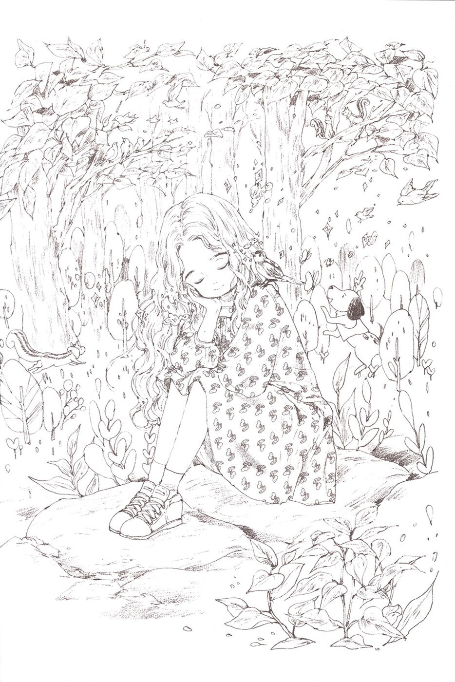 Aeppol's Forest Girl Coloring Book: It's Ok to Take a Rest Korean book
