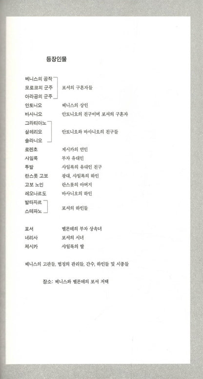 The Merchant of Venice Play by William Shakespeare | Korean Edition