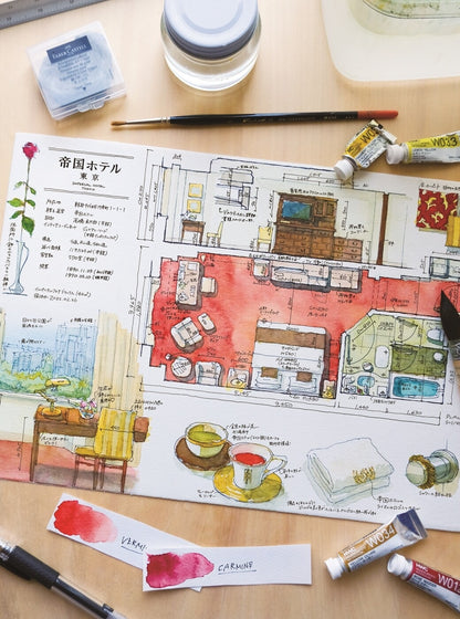 Tokyo Hotel Sketch by Kei Endo, Korean, 도쿄 호텔 도감, 엔도 케이