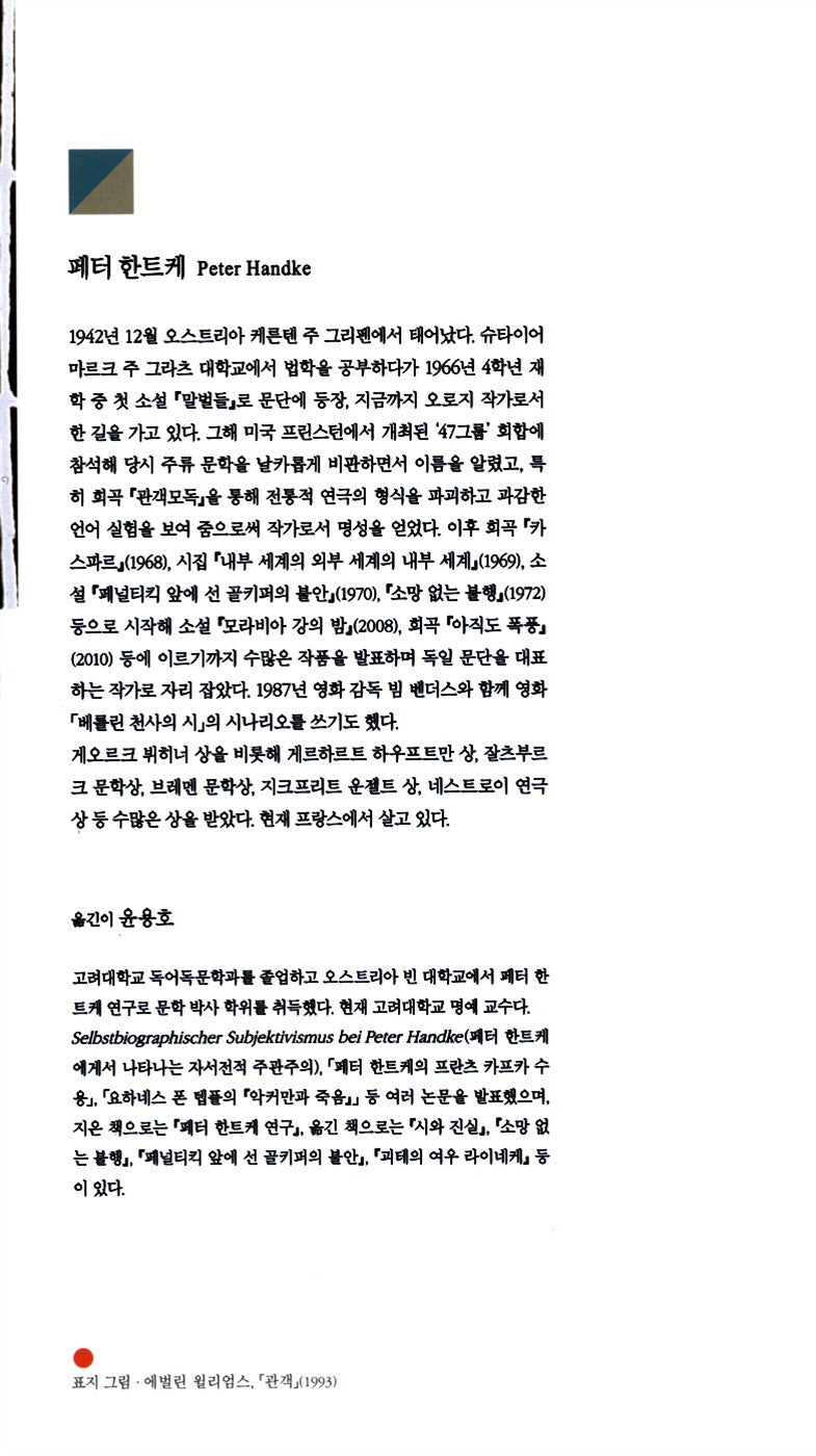 Offending the Audience and Self-accusation by Peter Handke | Korean Edition