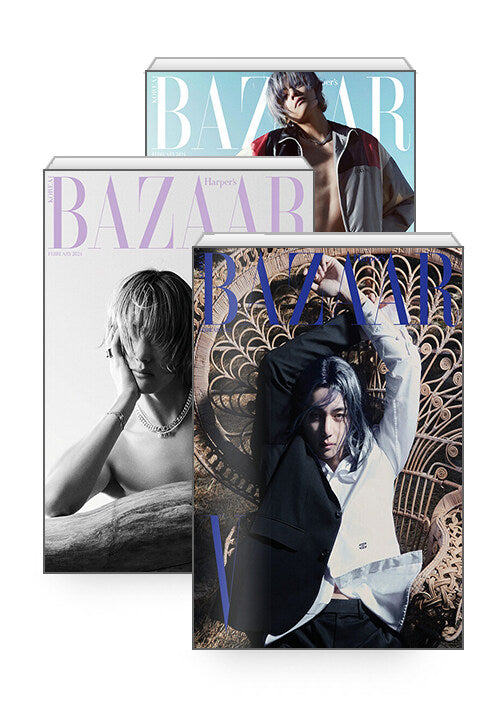 [Set] Bazaar Korea Types A–C February 2024 (Cover: BTS V) - Set of 3 (No Supplement)