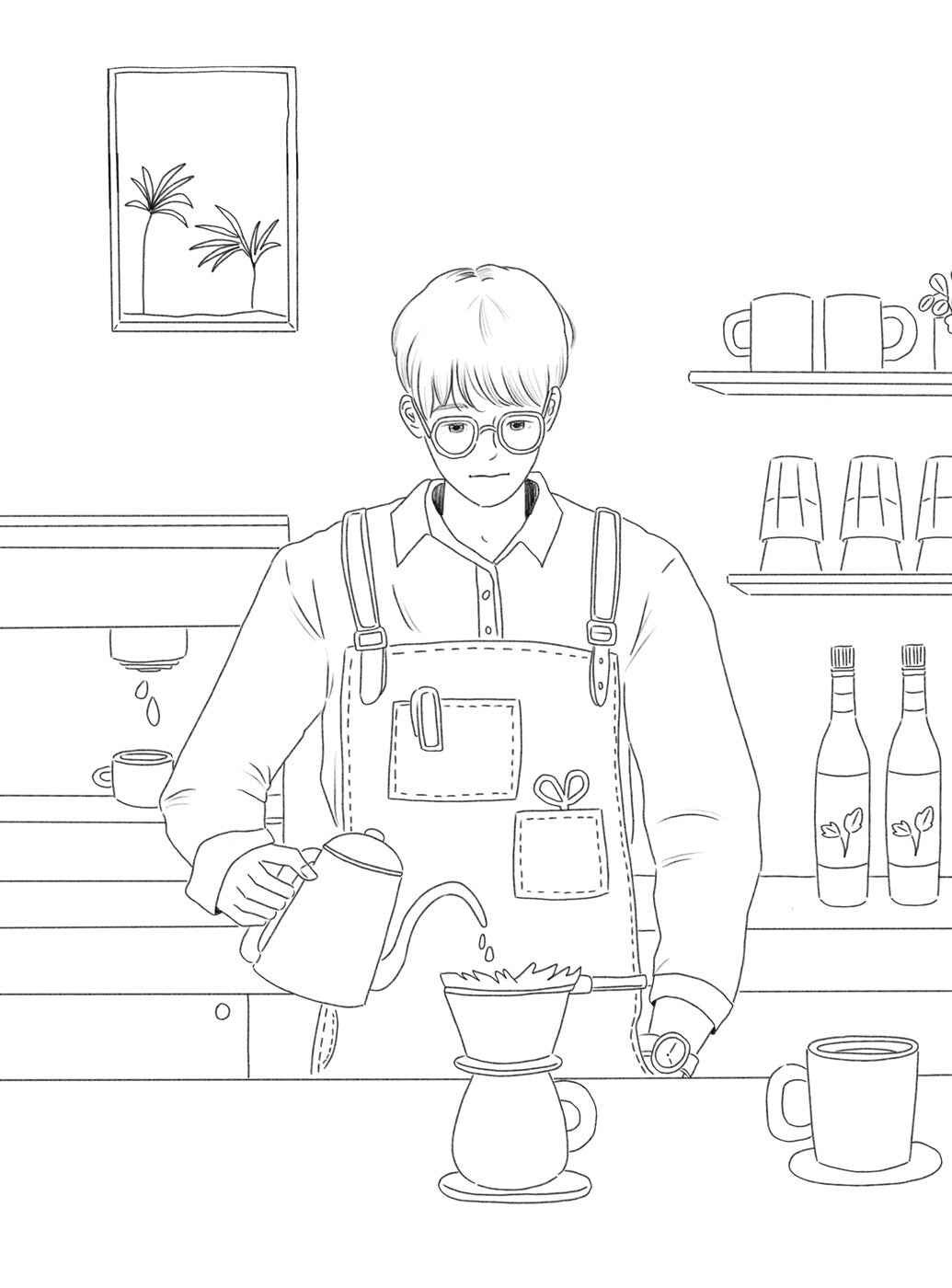 Sihyun's Picturesque Day Coloring Book by Park Si-hyun Korean Edition
