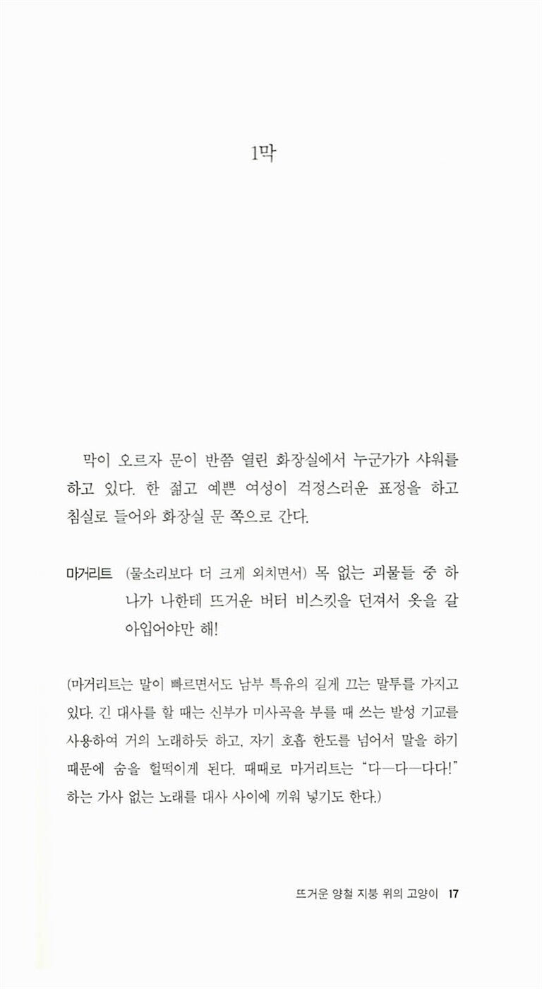 Cat on a Hot Tin Roof Play by Tennessee Williams | Korean Edition