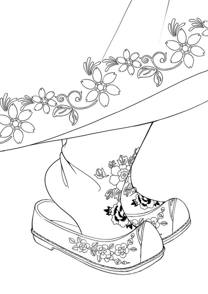 Muldurida: A Hanbok Fairy Tale Coloring Book by Obsidian, Korean, 물들이다, 우나영