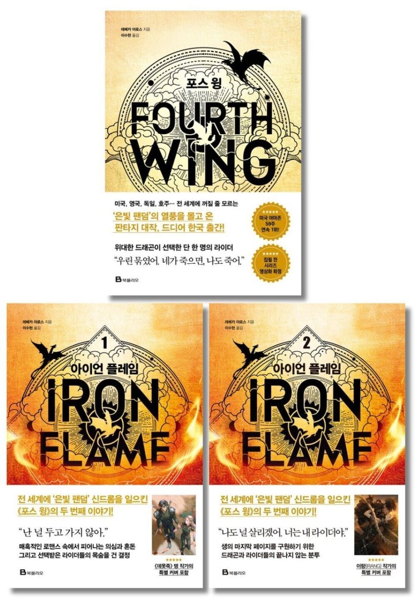 Table of contents for Fourth Wing & Iron Flame Part 1-2 Set Rebecca Yarros (Korean) Art Dust Jacket Limited